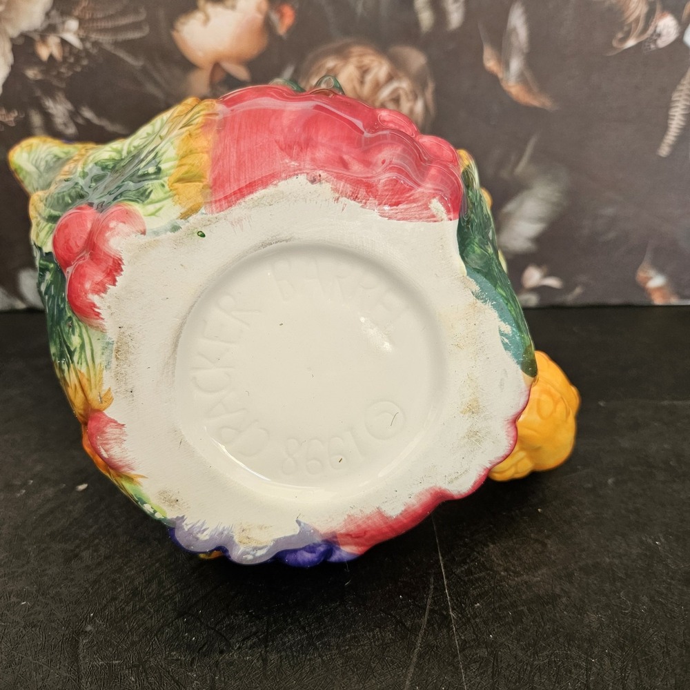 Vintage CRACKER BARREL Vegetable Harvest Ceramic Teapot With Original Lid - 1998 - Picture 10 of 10